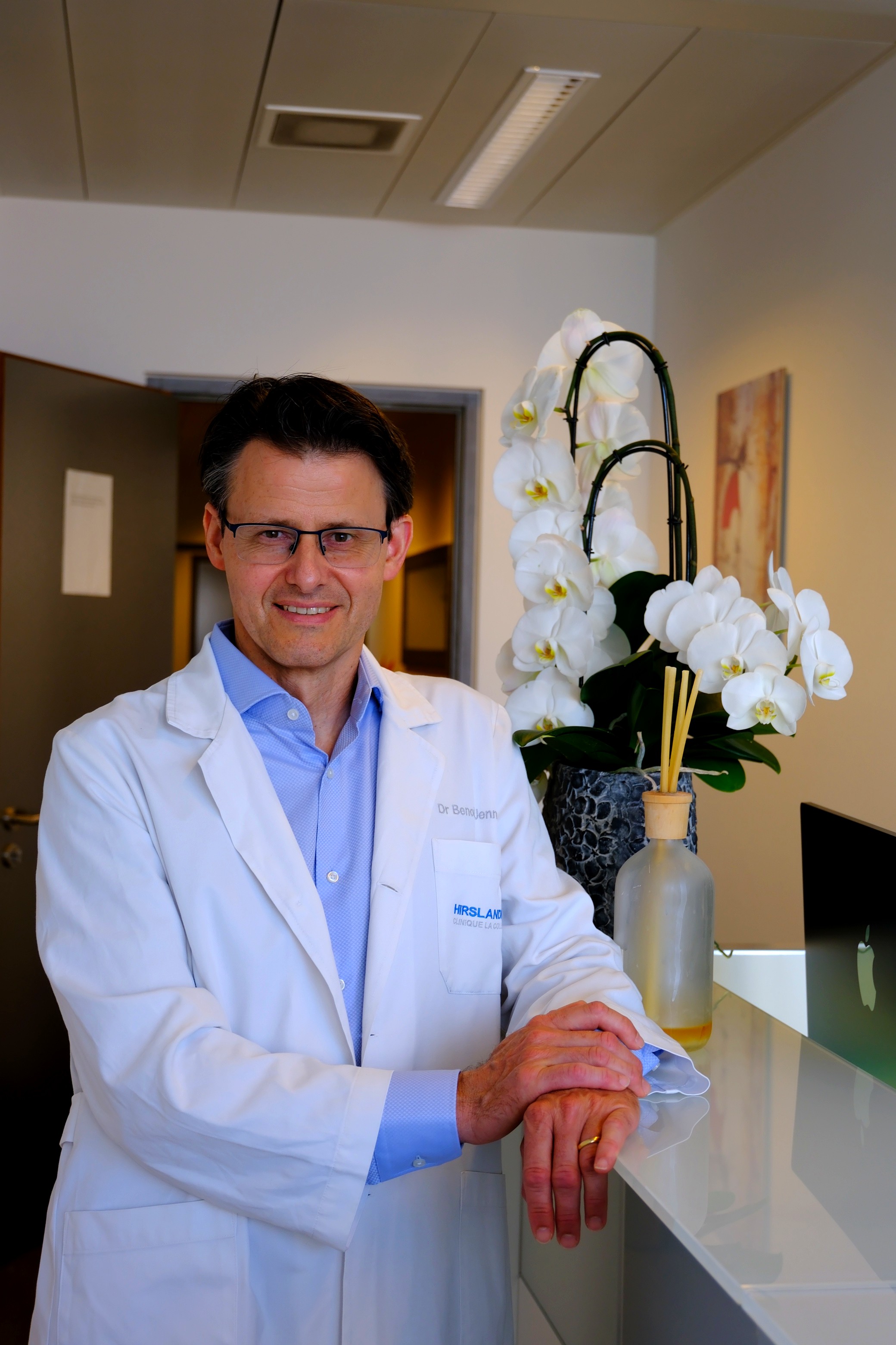 Dr Benoit Jenny at the practice reception